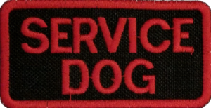 Embroidered Service Dog Patch red on black