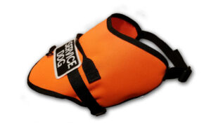 orange standard service dog vest with handle and large service dog patch and clip for inhaler engraved tag keys...