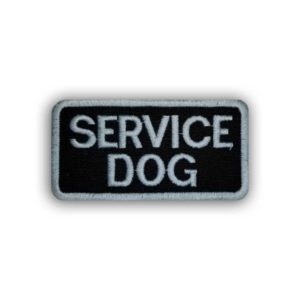 Embroidered Service Dog Patch white on black